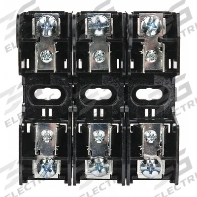 BUSSMANN Fuse Block: Open Block Design, 3 Pole, 600 V AC, Box Lug - Fuse Blocks for UL Class H & K Fuses