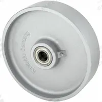 APPROVED VENDOR Caster Wheel: 9 13/16 in Wheel Dia., 2 3/8 in Wheel Wd, Iron, 3,085 lb Load Rating (MPN G 250/25K). Key specifications — Includes Spanner Bushing: Not Included; Wheel/Tread Material: Iron; Wheel/Tread Color: Silver; Brand: APPROVED VENDOR.