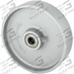 APPROVED VENDOR Caster Wheel: 9 13/16 in Wheel Dia., 2 3/8 in Wheel Wd, Iron, 3,085 lb Load Rating (MPN G 250/25K). Key specifications — Includes Spanner Bushing: Not Included; Wheel/Tread Material: Iron; Wheel/Tread Color: Silver; Brand: APPROVED VENDOR.