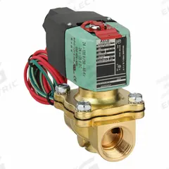 REDHAT Solenoid Valve: 2-Way, Normally Closed, 3/4 in Pipe Size, 24 to 120V AC/DC, Watertight (MPN 8210P095LF 24-120). Key specifications — Pipe Size: 3/4 in; Voltage: 24 to 120V AC/DC; Brand: REDHAT; Coil Enclosure: Watertight.