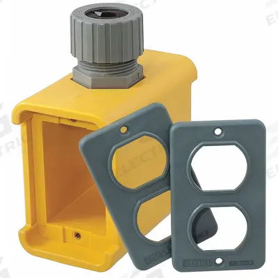 HUBBELL WIRING DEVICE-KELLEMS Portable Outlet Box: Portable Outlet Box, 2 Gangs - Portable Power Outlet Boxes