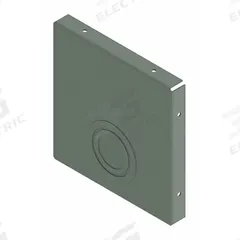 HOFFMAN Wireway Closure Plate: 8 in Wd, 8 in Ht, 14 ga Gauge, 1, With Knockouts, Steel, Painted (MPN F88GCP). Key specifications — Brand: HOFFMAN; Finish: Painted; With/Without Knockouts - Broad: Yes.
