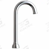 CHICAGO FAUCETS Spout: Spout, Arc, Swivel Spout, Brass, Polished Chrome, Laminar, UNEF (MPN GN1AJKABCP). Key specifications — Includes: Mounting Hardware; Product Type: Spout; Spout Style: Swivel; Body Material: Brass; Color/Finish: Polished Chrome; Brand: CHICAGO FAUCETS.