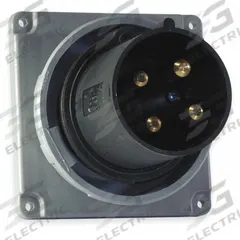 HUBBELL Pin and Sleeve Inlet: Black, 600V AC, Three Phase, 30 A, 3 Pole, 4 Wire, IEC Grounding (MPN HBL430B5W). Key specifications — Brand: HUBBELL.
