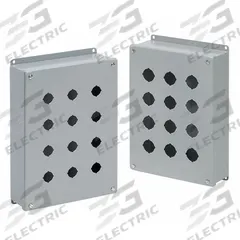 HOFFMAN Push Button Enclosure: 30mm, 2 Holes, Carbon Steel, NEMA 12 (MPN E2PB). Key specifications — attr211299: HOFFMAN; attr1043605: Indoor Dust & Water Droplets.