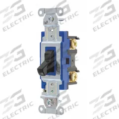 BRYANT Wall Switch: Toggle Switch, Single Pole, Maintained, Black, 120/277V AC, 15 A (MPN 4801BBLK). Key specifications — Illuminated: No; Voltage Rating: 120/277V AC.
