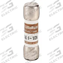 LITTELFUSE Fuse: KLK Series, Midget, Fast-Acting, 1.5 A, 600 V AC, 500 V DC, 13/32 in x 1 1/2 in (MPN KLK01.5). Key specifications — attr1287209: KLK; attr211192: LITTELFUSE.