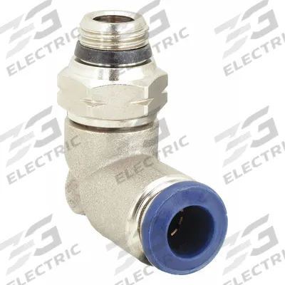 AIGNEP USA Push-Fit Elbow Fitting: 1/4 in OD x 1/8 in Pipe Size, Brass, Silver - Nickel-Plated Brass Tube Fittings