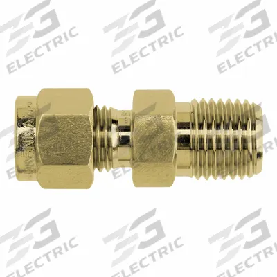 BRENNAN INDUSTRIES Compression Fitting Adapter: 1 in OD x 3/4 in pipe Size, Tube x MNPT - Clean & Bagged Double-Ferrule Brass Compression Fittings