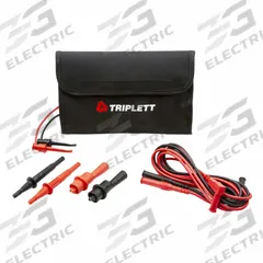 TRIPLETT Test Lead Kit: CAT III 1000V, Std Probe, 1,000 V Max Volt, 10 A Max Current, 3 1/2 ft Lg (MPN TLK008). Key specifications — Brand: TRIPLETT.