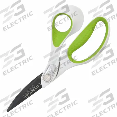 ACME UNITED CORPORATION Scissors: Right-Hand, 8 in Overall Lg, Titanium Bonded, Pointed - Plastic-Handle Scissors