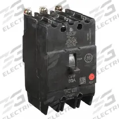 GE Molded Case Circuit Breaker: 80 A Amps, 14kA at 277/480V AC, Fixed, Lug, ABC (MPN TEY380). Key specifications — Series: TEY; Max. AIR Rating: 14kA at 277/480V AC; Instantaneous Trip: Fixed; Terminal Connection: Lug; Phase Connection: ABC.