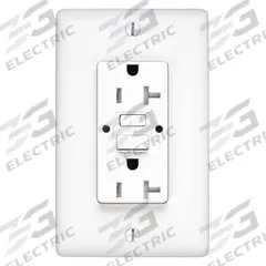 HUBBELL GFCI Receptacle: Duplex, 5-20, White, GFCI, 125V AC, 20 A, 2 Pole / 3 Wire (MPN GFRTW20W)