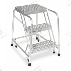 COTTERMAN Step Stool: 2.5 ft Overall Ht, 350 lb Load Cap, 3 Steps, Aluminum, 2.5 ft Standing Ht (MPN A3N2630A3B3C50P6). Key specifications — attr1051722: Rolling Step Stool; attr1055542: Not Stackable; attr1051712: Replacement Foot Pads; attr1051697: COTTERMAN; attr1051699: (4) Swivel; attr1051702: Tan; attr1051707: Rubber; attr1051708: Slip-Resistant.