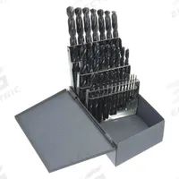CHICAGO-LATROBE Jobber Length Drill Bit Set: 29 Pc, 1/16" to 1/2" by 64ths, 135° Split Point (MPN 45640). Key specifications — attr1236168: Metal Index; attr1236199: NAS 907 Type B.