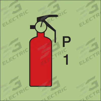 IMO (International Maritime Organization) Safety Sign: Vinyl, Adhesive Sign Mounting - Square Powder 1 Fire Extinguisher Symbol Signs