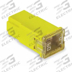LITTELFUSE Automotive Fuse: JCAS Series, Yellow, Female, Cartridge, Time-Delay, 60 A, 32 V DC (MPN JCAS60). Key specifications — Series: JCAS; Brand: LITTELFUSE; Equivalent Fuse Series: FMX & JCAS.