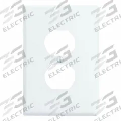 LEVITON Wall Plate: Duplex Outlet, 1 Gang, White, Jumbo Size (MPN 88103). Key specifications — Brand: LEVITON; Material: Plastic.