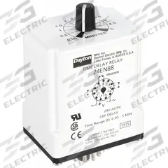 DAYTON Single Function Time Delay Relay: Socket Mounted, 24V AC/DC, 10 A, 11 Pins/Terminals (MPN 24EN88). Key specifications — Brand: DAYTON.