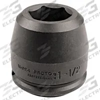 PROTO Impact Socket: 1 1/2 in Drive Size, SAE, 4 3/8 in Socket Size, 6-Point, Std, Black Oxide (MPN J15070). Key specifications — attr1215501: PROTO; attr1215515: Black Oxide; attr1215518: 4-3/8 in.