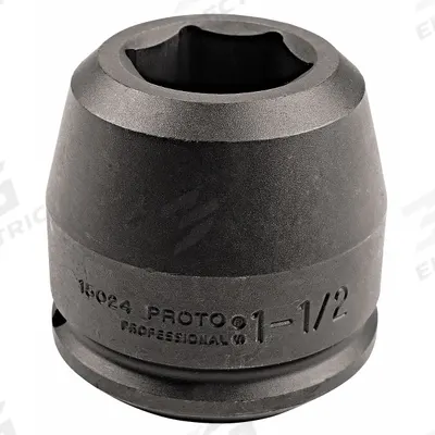 PROTO Impact Socket: 1 1/2 in Drive Size, SAE, 4 3/8 in Socket Size, 6-Point - 1-1/2" Drive Impact Sockets