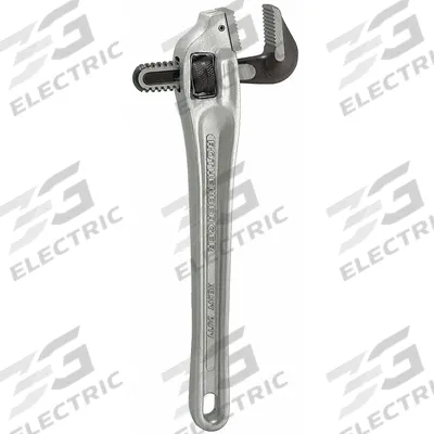 ROTHENBERGER One-Handed Pipe Wrench: Aluminum, 2 in Jaw Capacity, Serrated, 14 in Overall Lg - Offset Pipe Wrenches