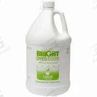BRIGHT DYES Dye Tracer Liquid: Yellow/Green, Water Tracing Dye, Immediate, 1.8 cps Viscosity (MPN 106001-01G). Key specifications — Brand: BRIGHT DYES; Dissolution Time: Immediate; Color: Green/Yellow; Dye Type: Water Tracing Dye; Coverage: 12,500 gal (Strong Visual), 125,000 gal (Light Visual); Detectability: 100 ppb.