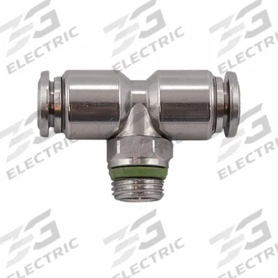 AIGNEP USA Push-Fit Tee Fitting: 6 mm OD x 6 mm OD x 1/4 in OD Size, Stainless Steel - Stainless Steel Tube Fittings