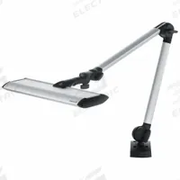 WALDMANN Task Light Double-Arm,15.7 in: LED, Plug, Articulating, 30.9 in Arm Reach, 4000K, Clamp (MPN 113735000-00809742). Key specifications — attr565483: LED; attr565453: WALDMANN; attr565455: 23 W; attr565457: Silver; attr565462: Plug; attr565488: 100 to 240V AC.