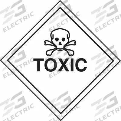 TAPECASE Container Label: Toxic, 4 in x 4 in, 4 in Label Ht, 4 in Label Wd, Paper - Class 6: Toxic, Poison Inhalation & Infectious Substances
