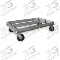 APPROVED VENDOR General Purpose Dolly: 2,000 lb, Silver, 36 in L x 21 in W x 9 in H Deck, (4) Swivel (MPN 2TUN8). Key specifications — Brand: APPROVED VENDOR; Color: Silver; Caster/Wheel Configuration: (4) Swivel; Lip Type: Flush; With Tow Eye: No.