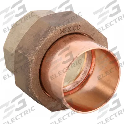 NIBCO Sweat Fitting Union: 2 in CTS x 2 in CTS, Cup x FTG, Bronze (MPN 733-LF 2) - Low-Lead Cast Copper & Bronze Tube Fittings