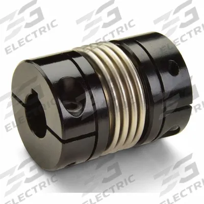 RULAND MANUFACTURING Bellows Coupling: 1/2 in Bore Dia 1, 3/8 in Bore Dia 2 - Clamp-On Bellows Shaft Couplings for Keyed Shafts