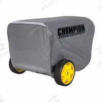 CHAMPION POWER EQUIPMENT Generator Cover: Generator Cover, Champion, Cotton (Liner)/Vinyl (Exterior) (MPN C90011). Key specifications — Manufacturer Part Number: C90011; Compatible with Brand: Champion; Cover Material: Cotton (Liner); Vinyl (Exterior); Fits Generator Size: 2,800 to 4,750 W Portable Generators.