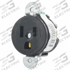LEVITON Receptacle: Single, 5-15, Black, 125V AC, 15 A, 2 Pole / 3 Wire (MPN 5258-SS)