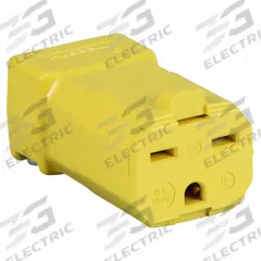 HUBBELL Straight Blade Connector: 6-15R, 250V AC, 15 A, 2 Pole, 3 Wire, Yellow (MPN HBL5669VY)