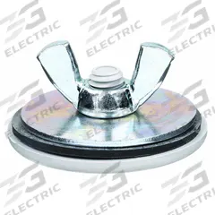 SIEMENS Hole Plug: Steel, 1/2 in Conduit Hole Size, For 30.5 mm Hole Dia - Max, Steel, 12/3R/4/4X (MPN 52ABH6). Key specifications — Color: Gray; Brand: SIEMENS; Finish: Painted; For Hole Type: Conduit; Includes: Wing Nut; Material: Steel; NEMA Enclosure Rating: 4X.