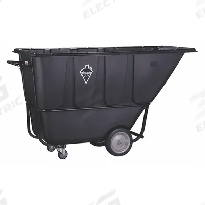 GRAINGER Tilt Truck: 27 cu ft, 1,250 lb, 77 in L x 33 1/4 in W x 44 3/4 in H, Black - Steel-Reinforced Plastic Tilt Trucks