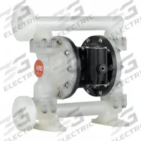 ARO Double Diaphragm Pump: Polypropylene Body, 1 in, Flange Connection, 53 gpm, 265 ft Max. Head (MPN PD10P-FPS-PAA). Key specifications — Brand: ARO; Seat Material: PP; Check Valve Material: Santoprene.