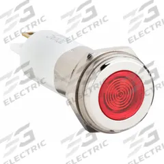 APPROVED VENDOR Flush Panel Light: 12 mm Panel Mounting Hole Dia, LED, Red, Flush Head, H12 (MPN 24M137). Key specifications — Brand: APPROVED VENDOR; Electrical Connection: 0.11 Male Quick Disconnect.