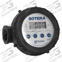SOTERA Mechanical Flowmeter: Digital Meter, Antifreeze/Fertilizers/Oils/Pesticides/Petroleum Fluids (MPN 825X700). Key specifications — Display Type: Digital; Brand: SOTERA; O-Ring Material: Buna-N; Accuracy: +/-0.5%; Seal Material: Buna-N; Unit Of Measure: Gallons.