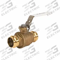 JOMAR VALVE Manual Two-Way Ball Valve: 2 in, Brass, Straight, Press x Press, Full Port Ball Port (MPN 100-208SSG-LH). Key specifications — Brand: JOMAR VALVE; Handle: Locking Lever.