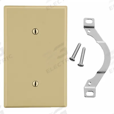 HUBBELL Wall Plate: Blank, 1 Gang, Ivory - General Purpose Wall Plates
