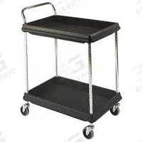 Laboratory Utility Cart: 33 3/4 in Overall Lg, 21 1/2 in Overall Wd, 33 1/4 in Overall Ht, Polymer (MPN GRBC2030-2DBL). Key specifications — Brand: INSTOCK; Product Type: Lab Cart; Includes: (2) Shelves; Cart Material: Polymer.