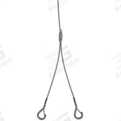 LITHONIA LIGHTING Aircraft Cable Hanging Kit: 120 in Lg, 1/6 in Wd - Clips, Chains & Hangers for Bay Lights