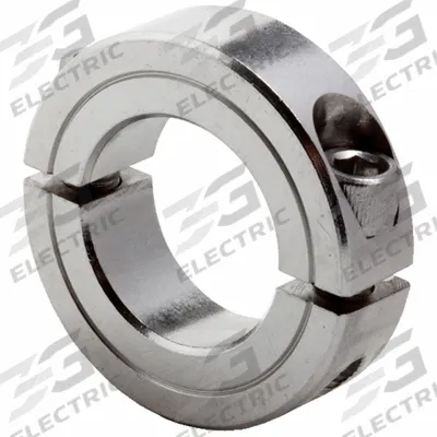 CLIMAX METAL PRODUCTS Shaft Collar: 2-Piece, Inch, Round, Clamp-On, 5/8 in Bore Dia - Stainless Steel Shaft Collars