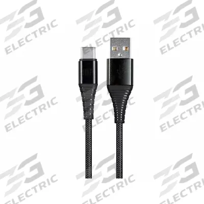 MONOPRICE Cable: Type C End 1, Type A End 2, Black, 1.5 ft Lg, 2.0 USB Specification - Standard USB & Lightning Cables