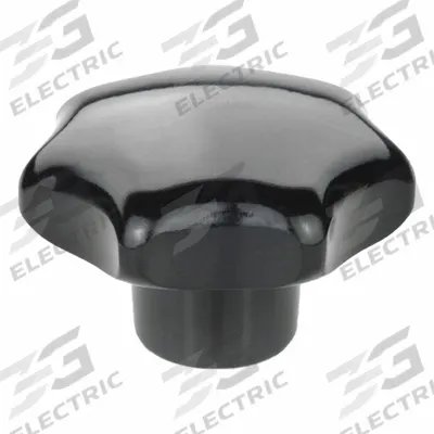 JW WINCO Hand Knobs; Star Knobs: 7 Point, Plastic w/ Brass Thread, M6 Thread - 7-Arm Knobs with Threaded Hole