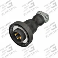 HUBBELL Pin and Sleeve Plug: Black, 208V AC/250V AC/480V AC, Single Phase, 60 A, 2 Pole, 3 Wire (MPN HBLBA3M). Key specifications — Brand: HUBBELL.