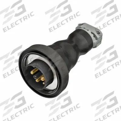 HUBBELL Pin and Sleeve Plug: Black, 208V AC/250V AC/480V AC, Single Phase, 60 A - Magnetic Breakaway, Washdown-Rated Plugs
